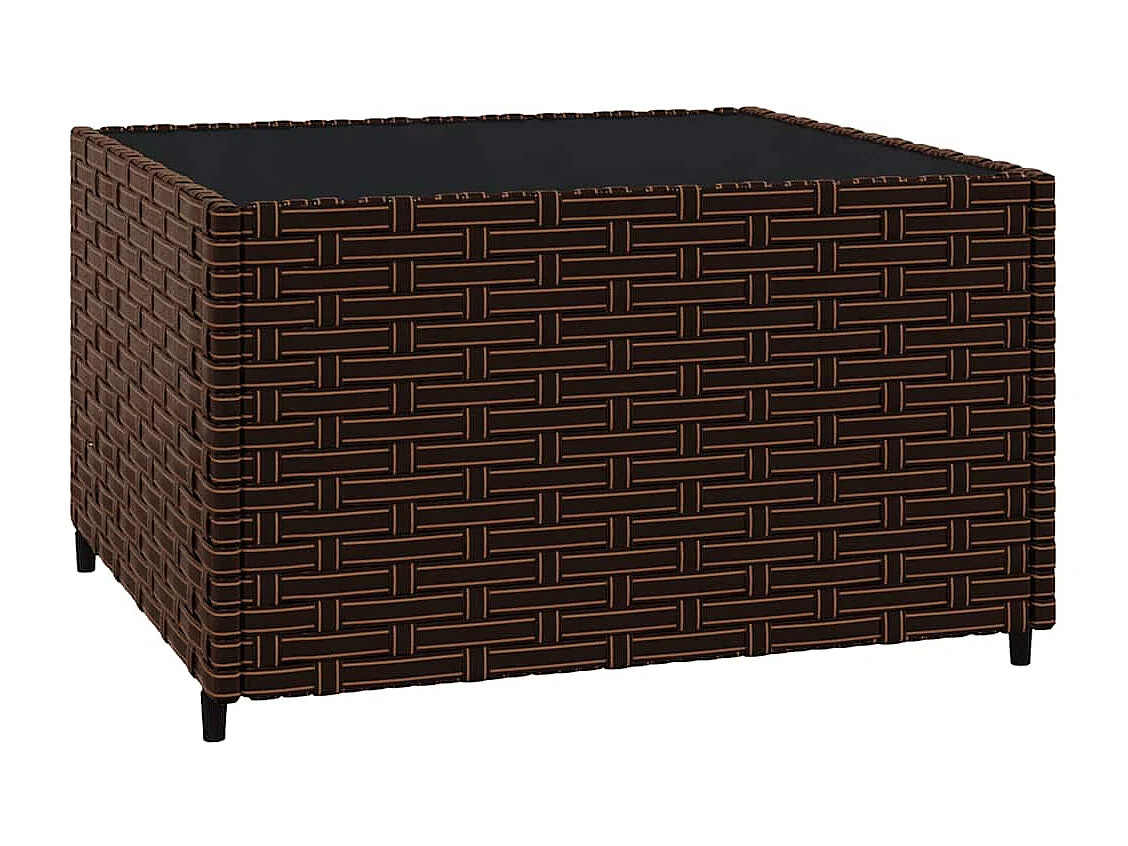 3-tlg. Garten-Lounge-Set mit Kissen Braun Poly Rattan