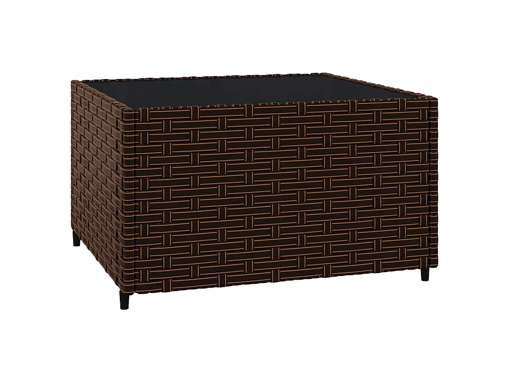 Set Mobili da Giardino 3 pz con Cuscini in Polyrattan Marrone