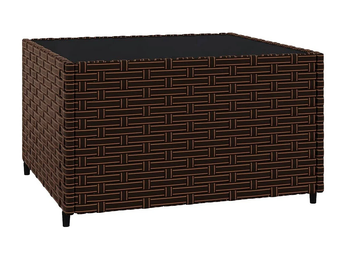 Set Mobili da Giardino 3 pz con Cuscini in Polyrattan Marrone