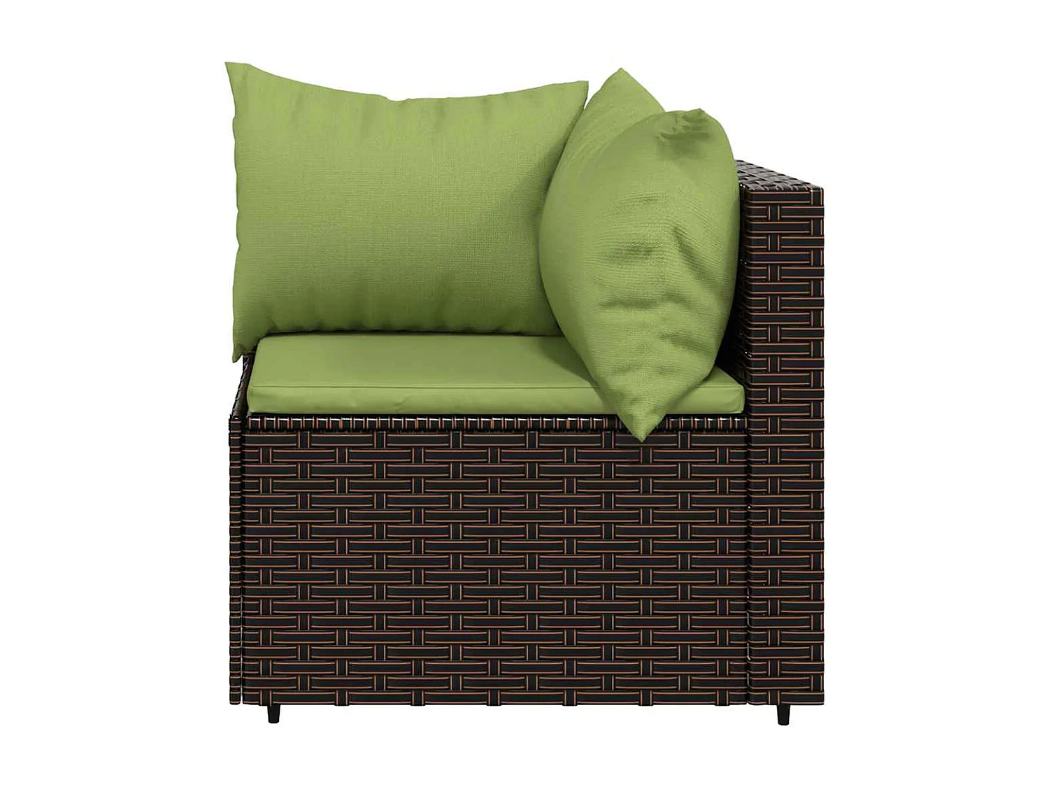 Set Mobili da Giardino 3 pz con Cuscini in Polyrattan Marrone