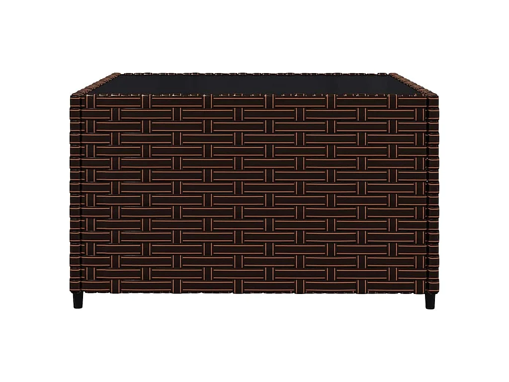 Salon de jardin 3 pcs avec coussins marron résine tressée
