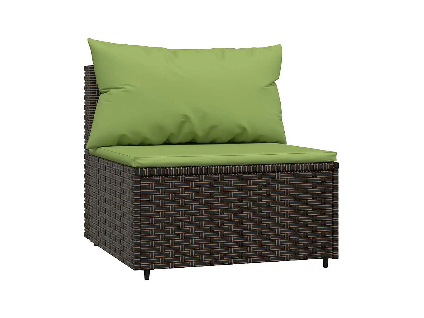 Salon de jardin 4 pcs avec coussins Marron Résine tressée