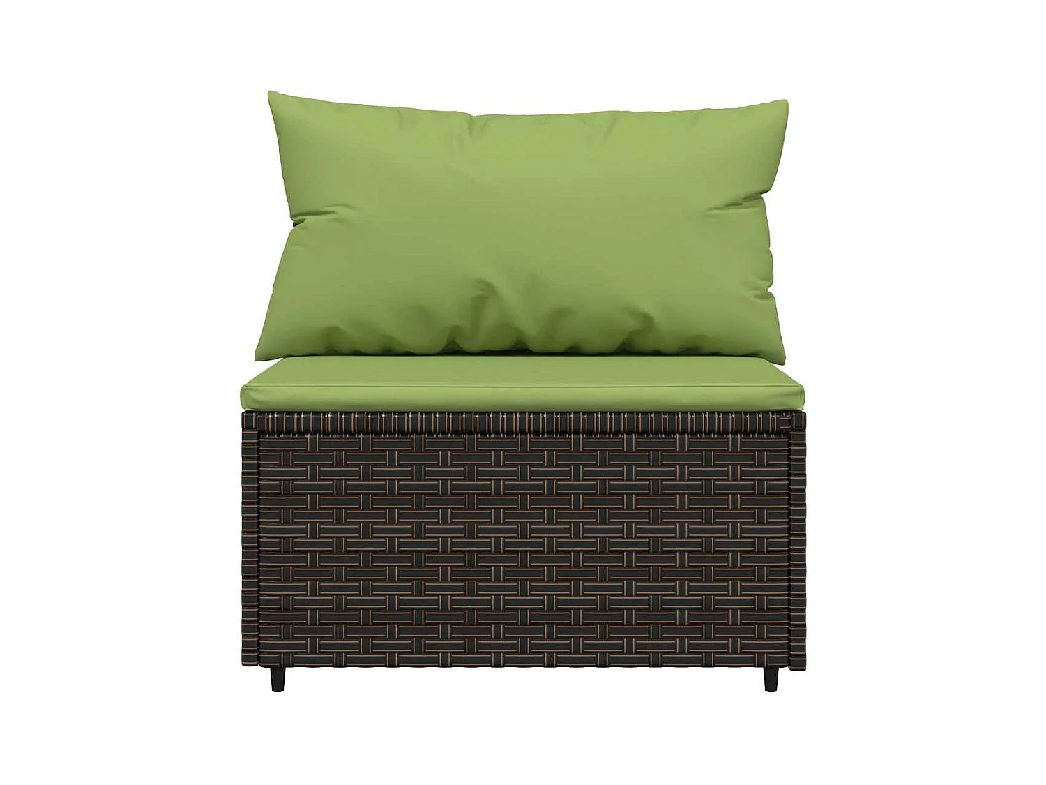 Salon de jardin 4 pcs avec coussins Marron Résine tressée