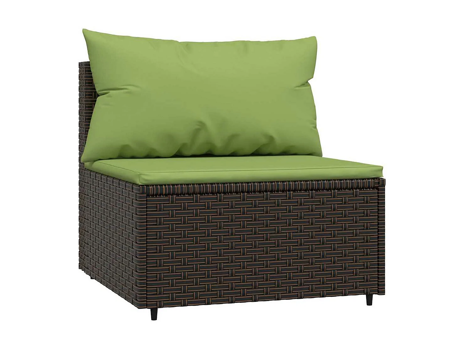 Salon de jardin 4 pcs avec coussins Marron Résine tressée