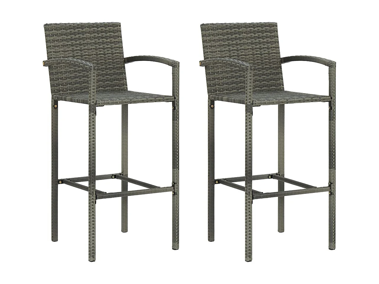 Ensemble de bar de jardin 3 pcs Gris