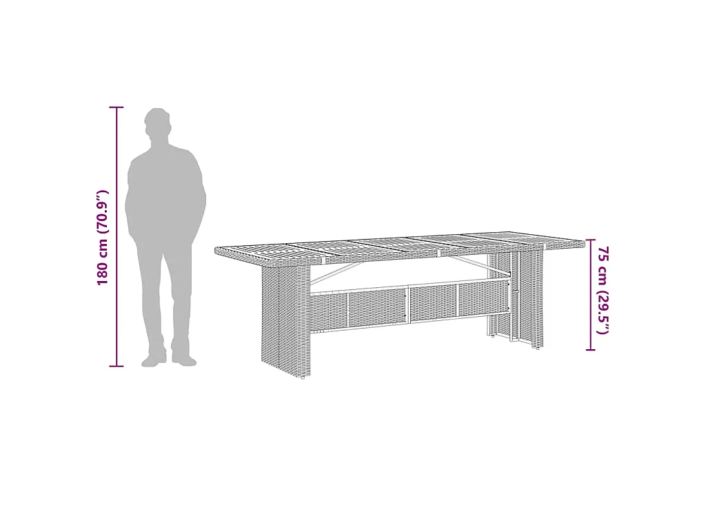 Set da Pranzo da Giardino 7 pz Nero con Cuscini in Polyrattan