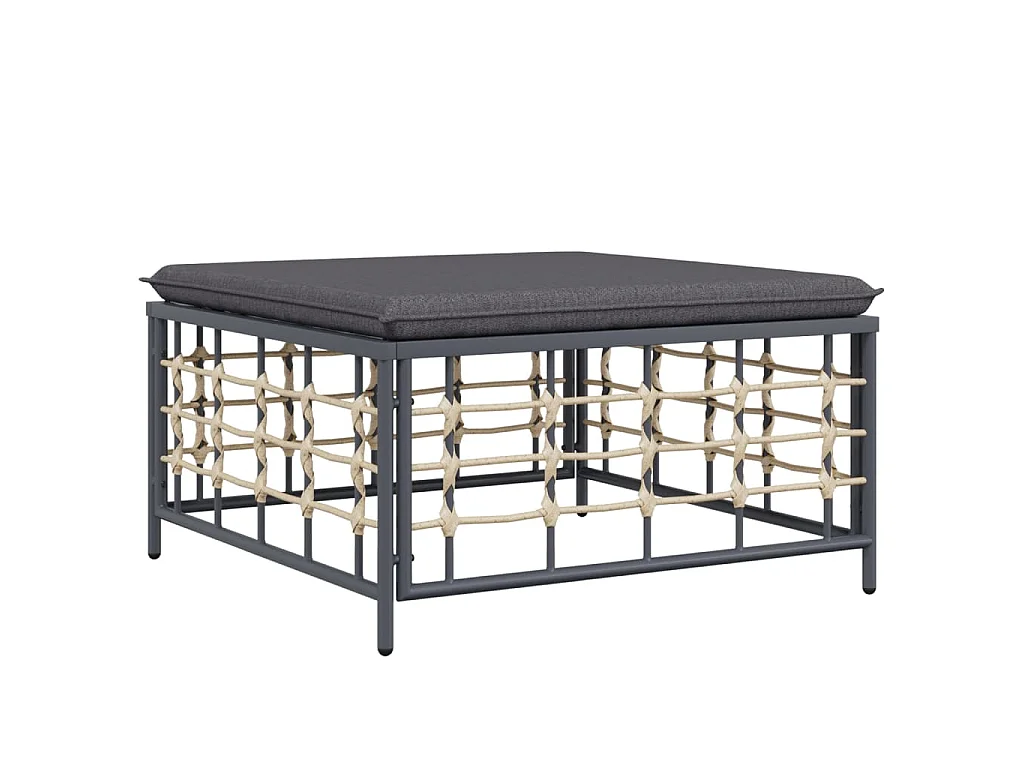 Salon de jardin 5 pcs avec coussins anthracite résine tressée