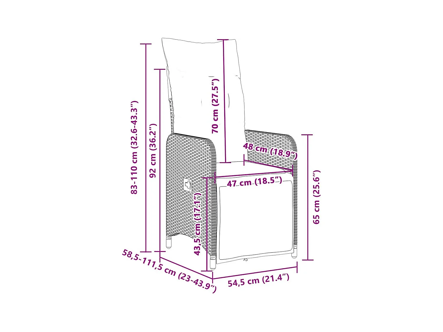 7-tlg. Garten-Bistro-Set mit Kissen Schwarz Poly Rattan