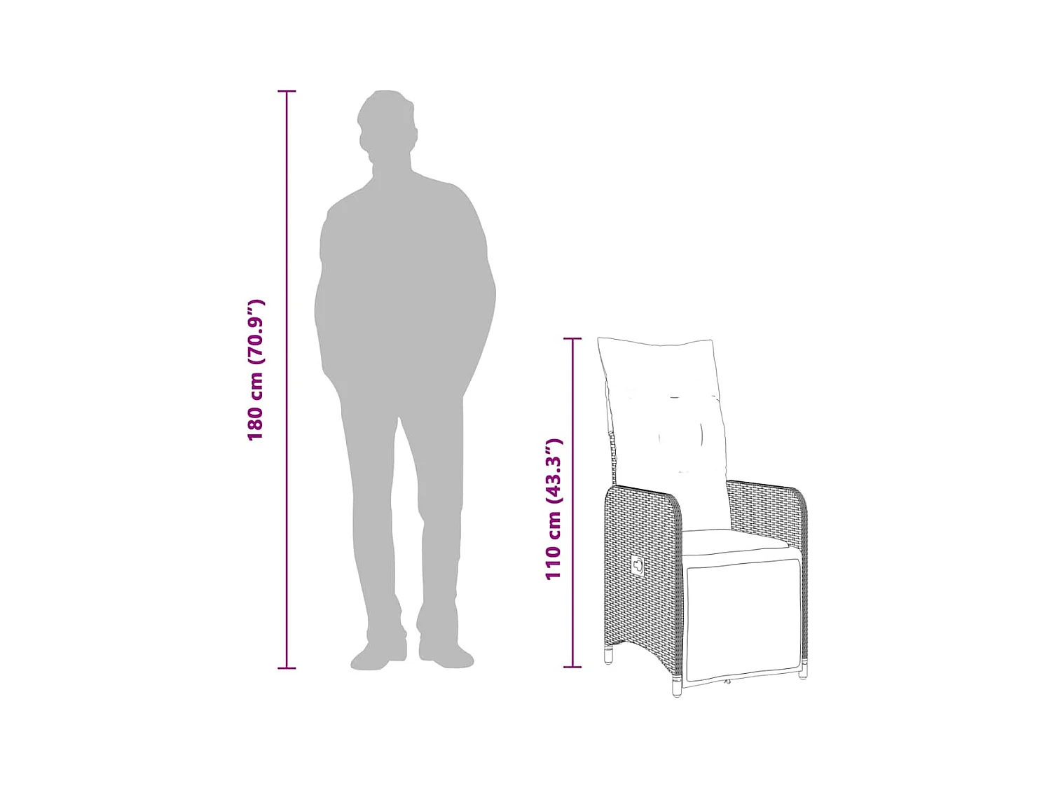 7-tlg. Garten-Bistro-Set mit Kissen Schwarz Poly Rattan