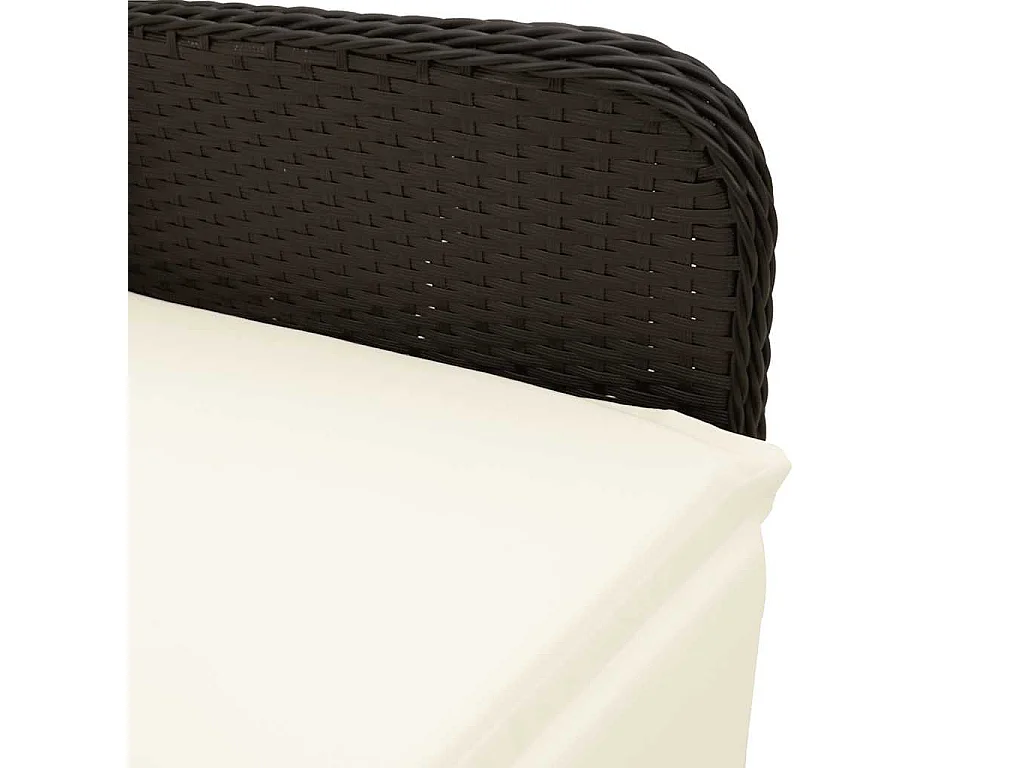 Ensemble de bistro de jardin 7 pcs coussins noir poly rotin