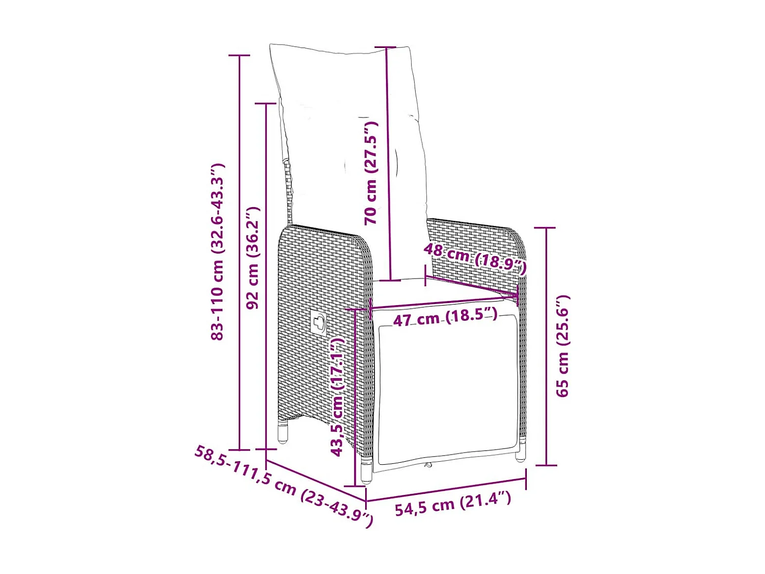 Ensemble de bistro de jardin 7 pcs coussins noir poly rotin