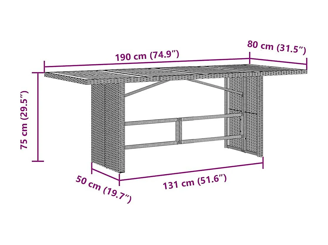 Ensemble de bistro de jardin 7 pcs coussins noir poly rotin