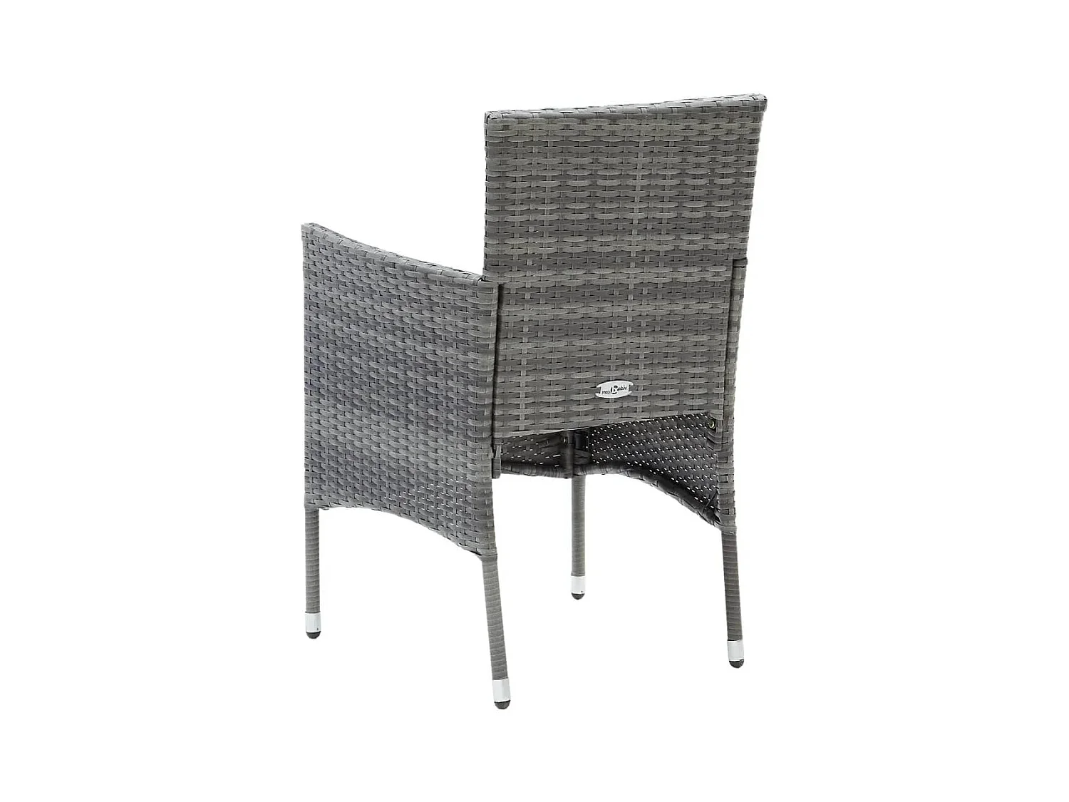 Ensemble à manger de jardin coussins 3pcs Résine tressée Gris