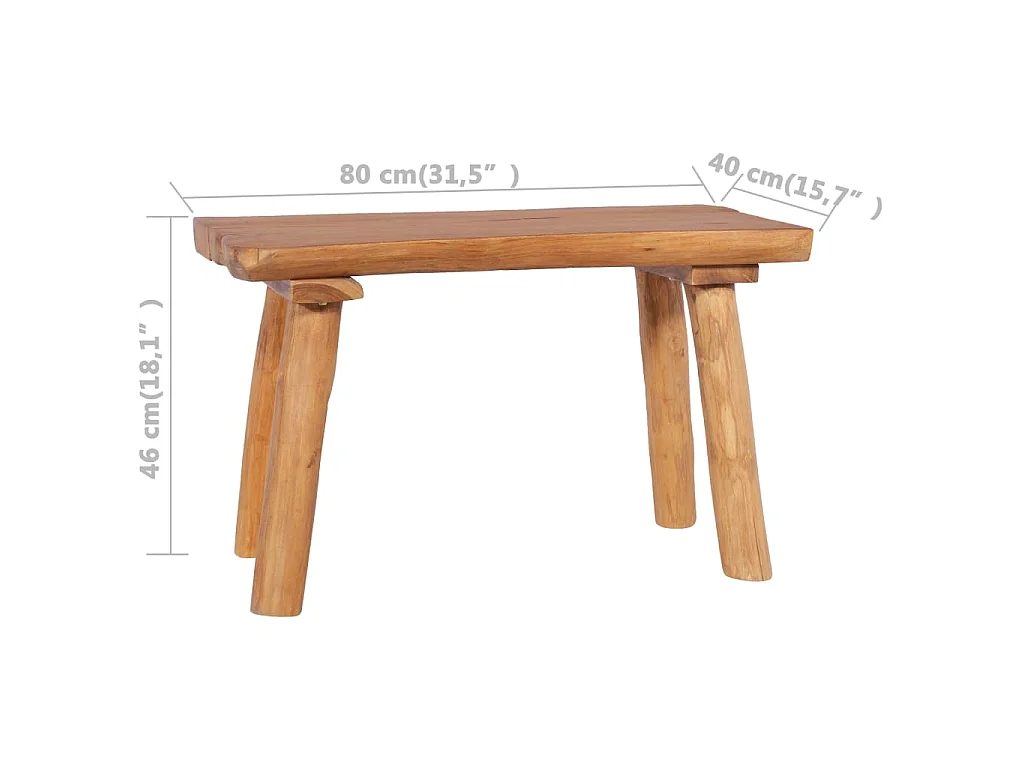 Tuinbank 80 cm massief teakhout