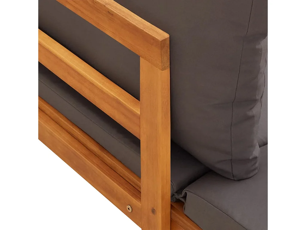 Panche da Giardino con Cuscini Grigio Scuro 2pz Legno di Acacia