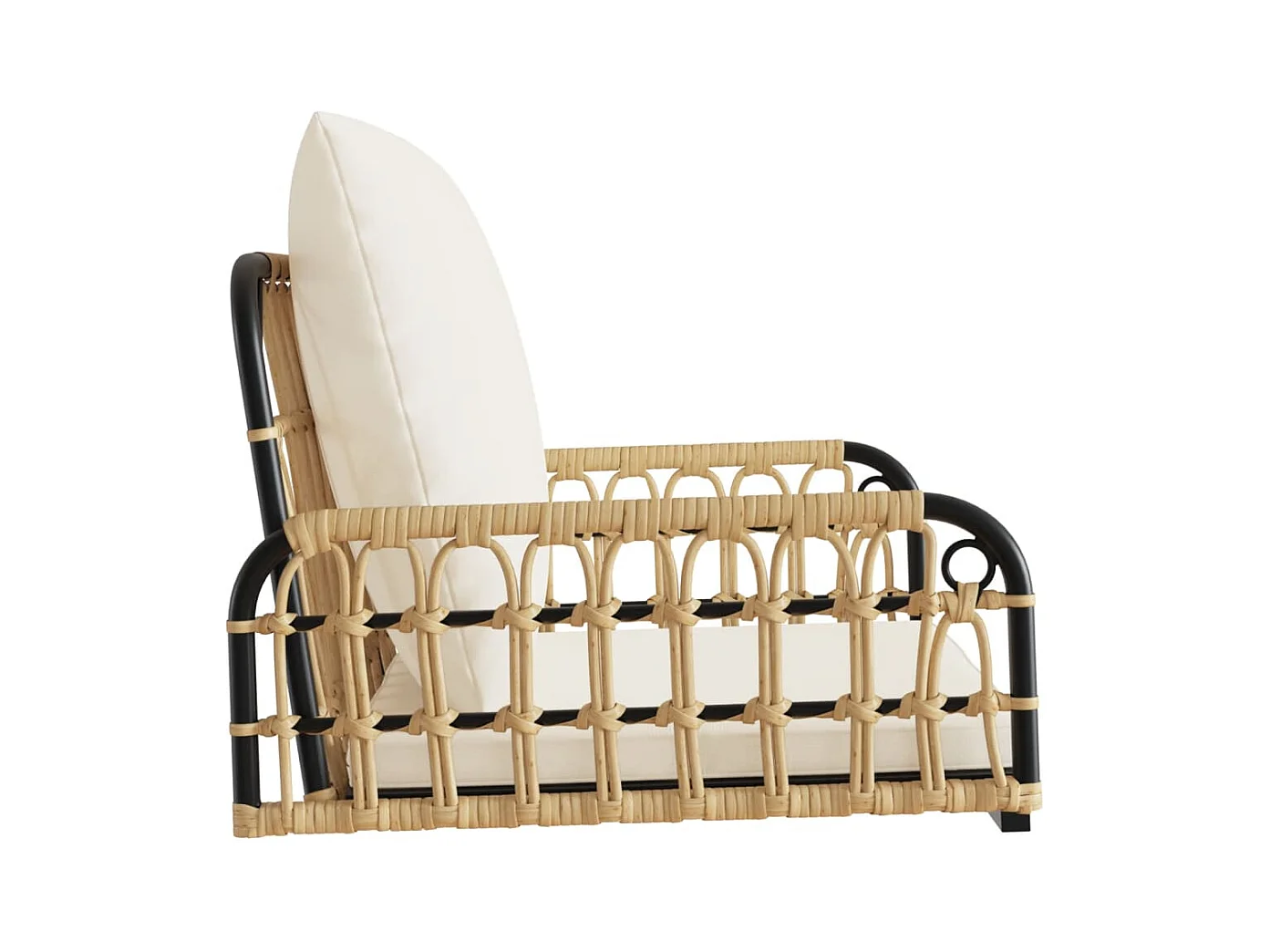 Balancelle avec coussins 63x58x39 cm résine tressée acier