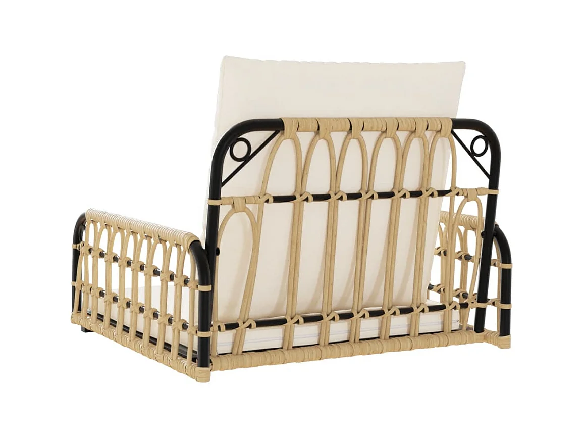 Balancelle avec coussins 63x58x39 cm résine tressée acier