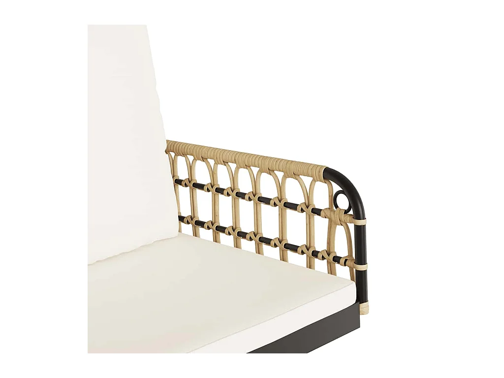 Balancelle avec coussins 63x58x39 cm résine tressée acier