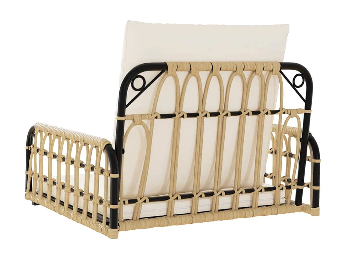 Schommelstoel met kussens 63x58x39 cm poly rattan en staal