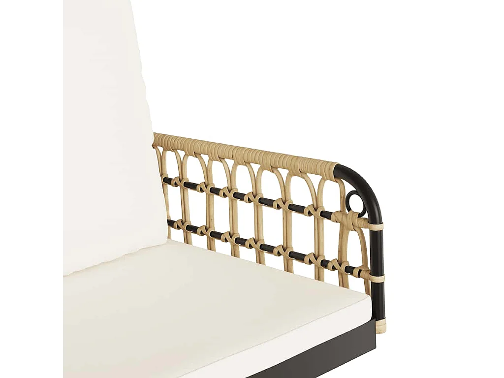 Schommelstoel met kussens 63x58x39 cm poly rattan en staal