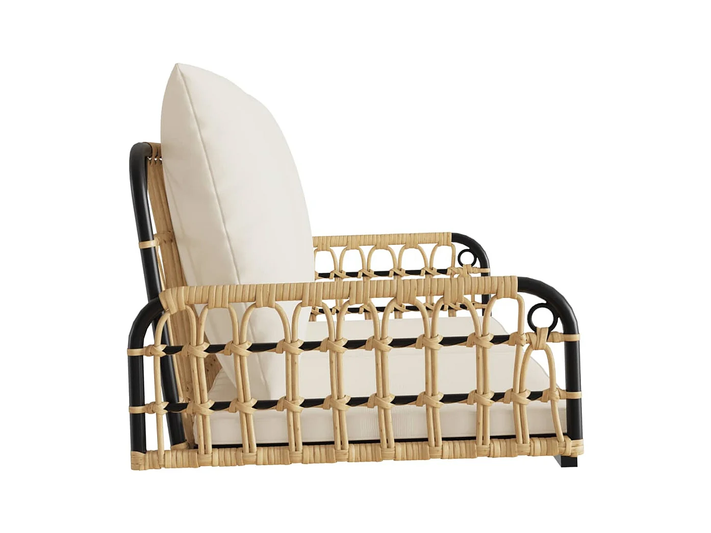 Balancelle avec coussins 105x58x38 cm résine tressée et acier