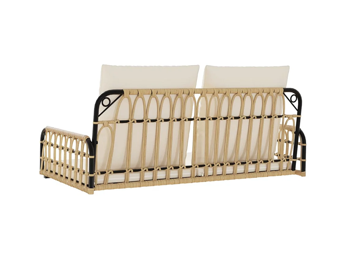 Balancelle avec coussins 105x58x38 cm résine tressée et acier