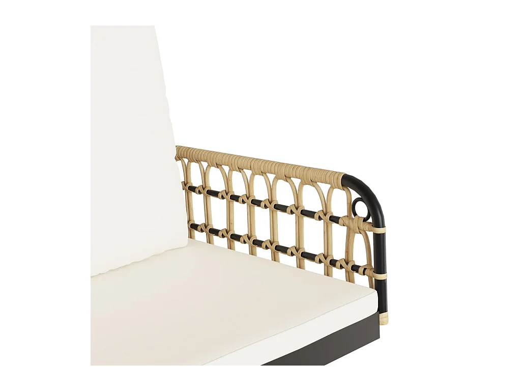 Balancelle avec coussins 105x58x38 cm résine tressée et acier