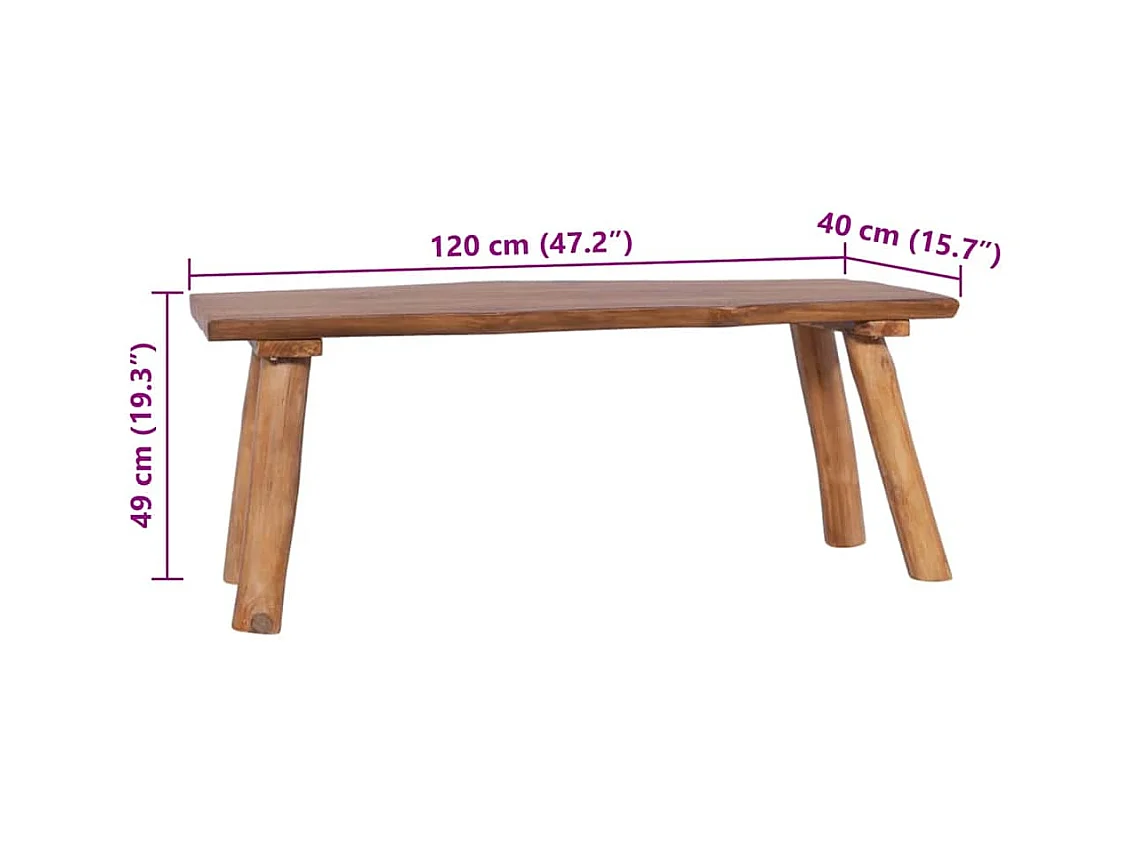 Tuinbank 120 cm massief teakhout