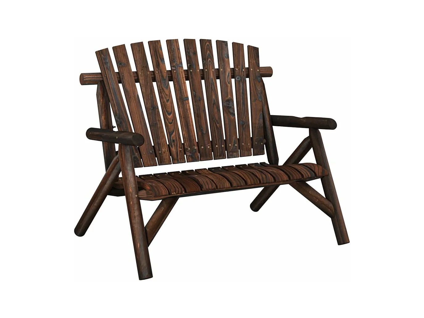 Banc de jardin à 2 places 119x85x98 cm bois massif d'épicéa