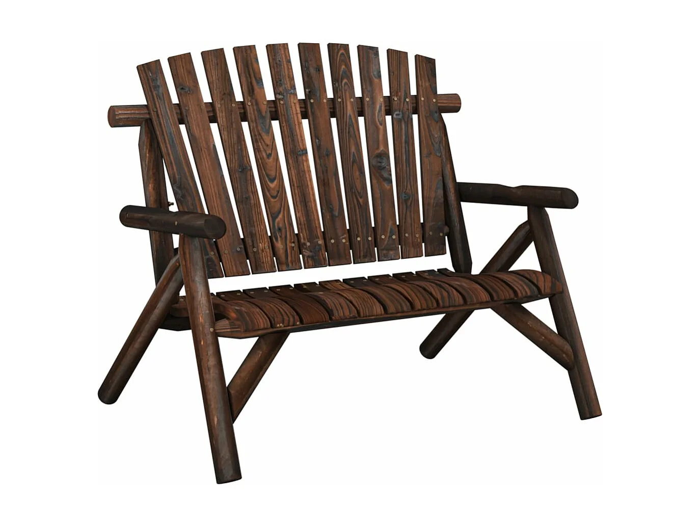 Banc de jardin à 2 places 119x85x98 cm bois massif d'épicéa