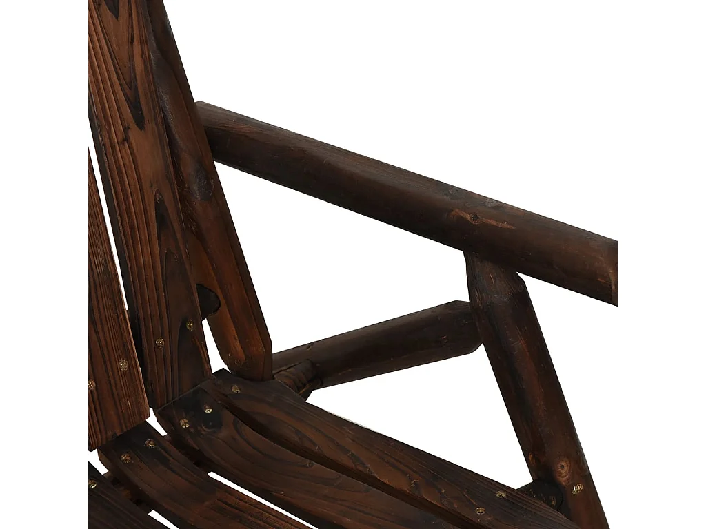 Panca Giardino 2 Posti 119x85x98cm Legno Massello Abete Rosso