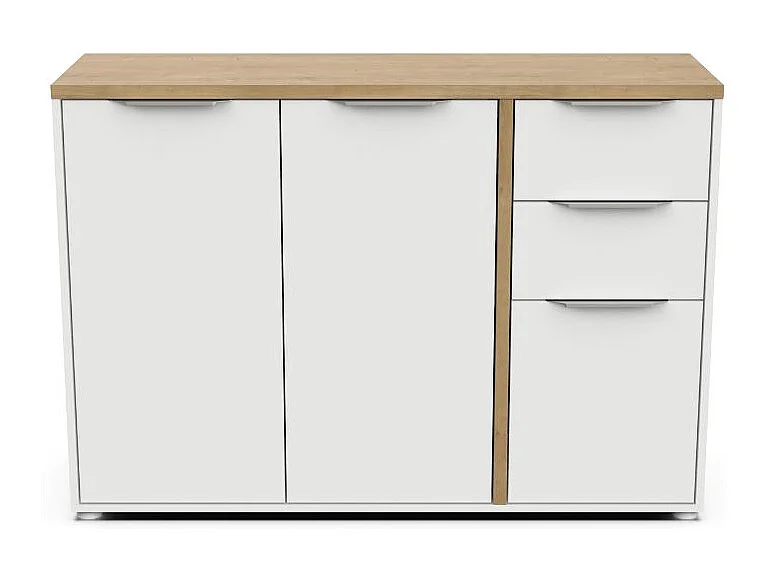 Aparador AMBIHOME ESSENCE - Branco/Carvalho, C121xP40xA85cm