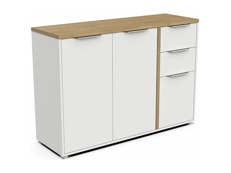 Aparador AMBIHOME ESSENCE - Branco/Carvalho, C121xP40xA85cm