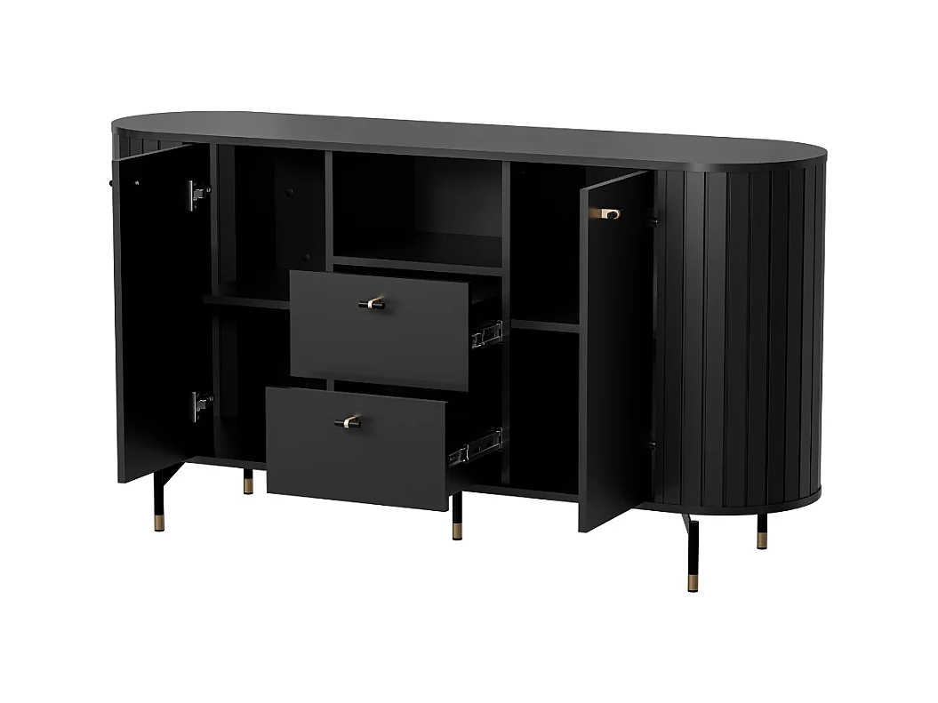 Aparador AMBIHOME ZANE 02 - Preto, C150xP40xA81cm