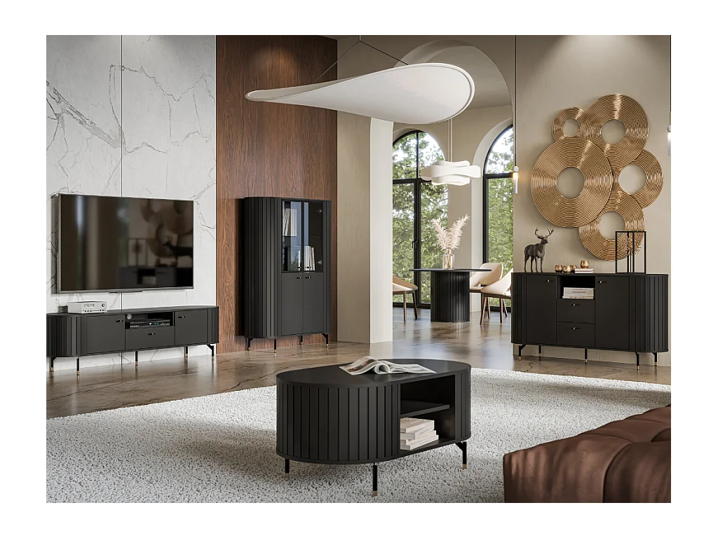 Aparador AMBIHOME ZANE 02 - Preto, C150xP40xA81cm