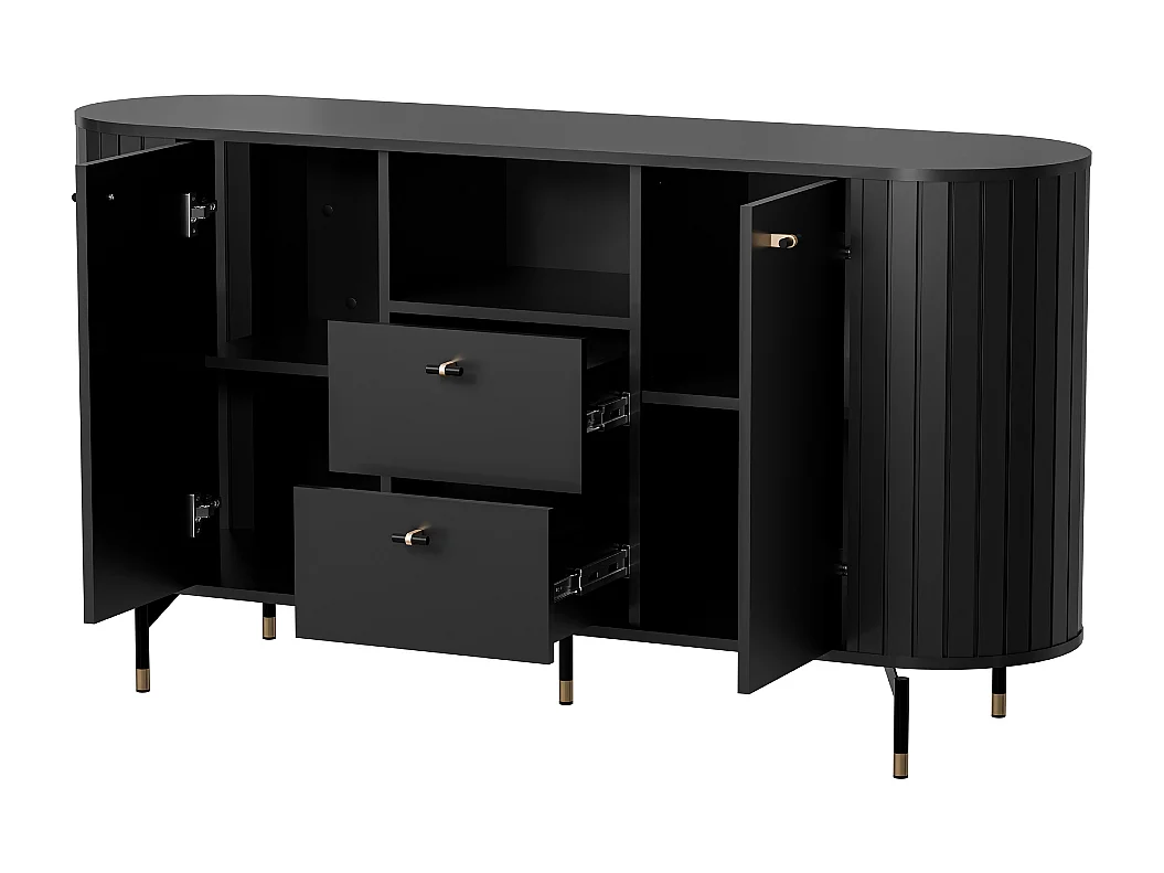 Aparador AMBIHOME ZANE 02 - Preto, C150xP40xA81cm