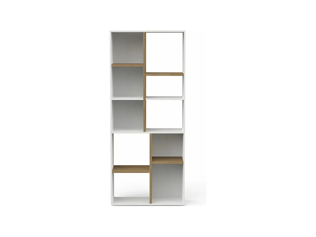 Estante horizontal AMBIHOME ESSENCE - Branco/Carvalho, C78xP36xA183cm