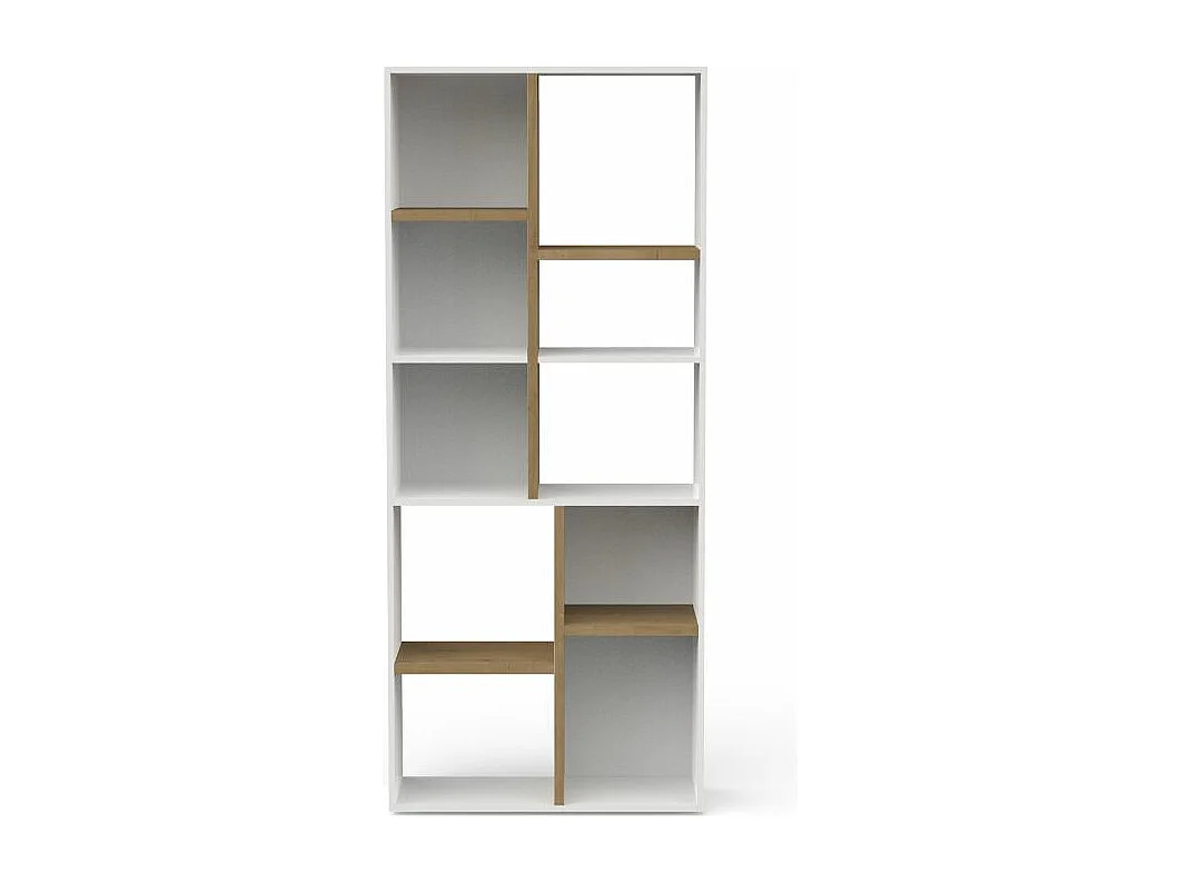 Estante horizontal AMBIHOME ESSENCE - Branco/Carvalho, C78xP36xA183cm