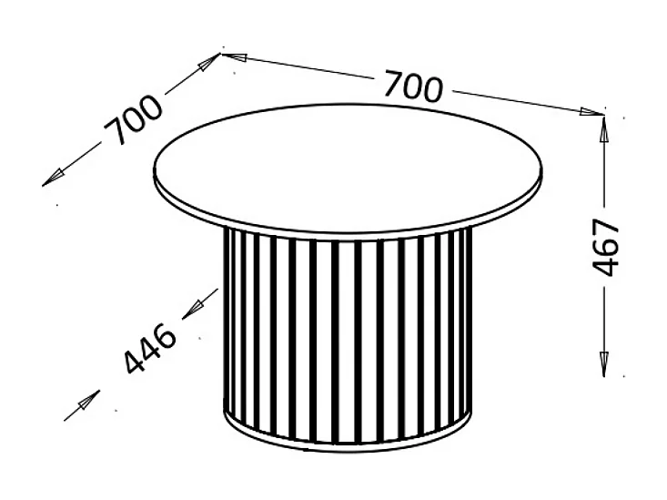 Mesa de Centro redonda AMBIHOME ZANE 07 - Preto, C70xP70xA47cm