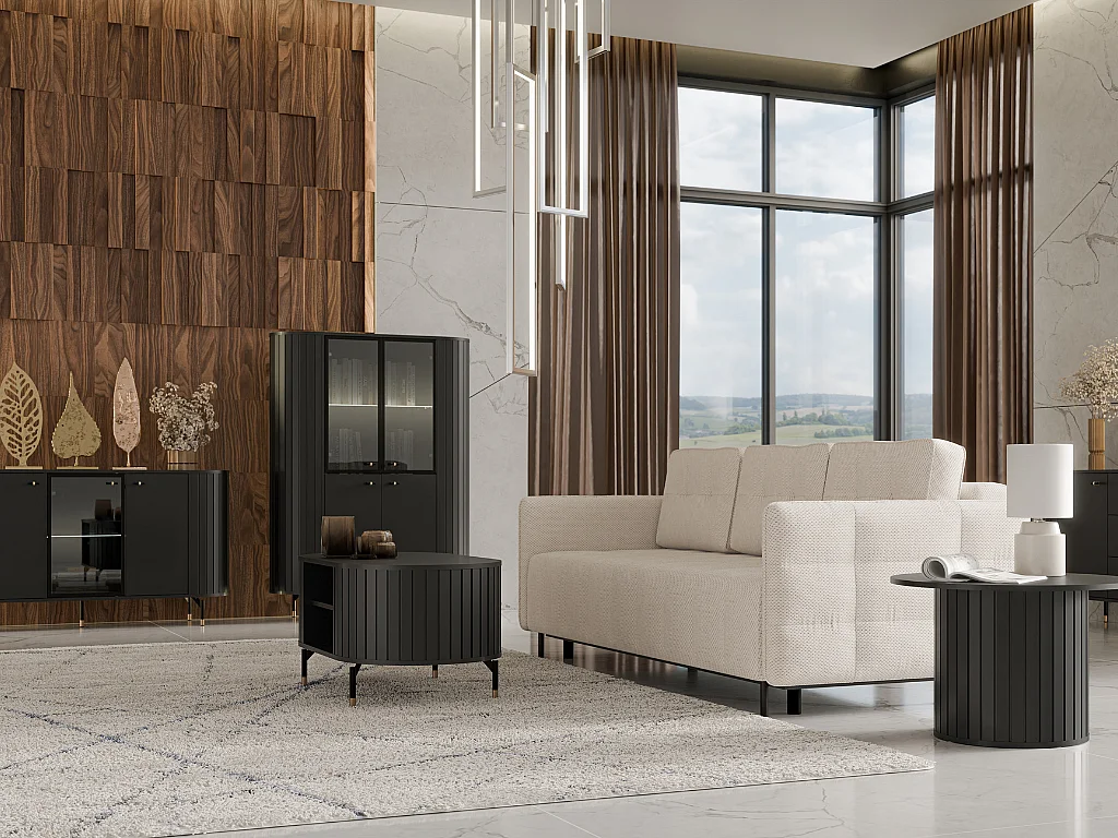 Mesa de Centro redonda AMBIHOME ZANE 07 - Preto, C70xP70xA47cm