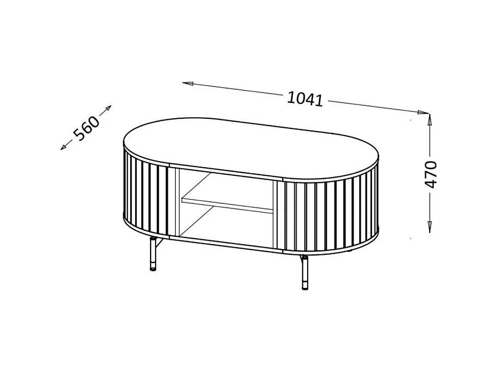 Mesa de Centro AMBIHOME ZANE 06 - Preto, C104xP56xA47cm