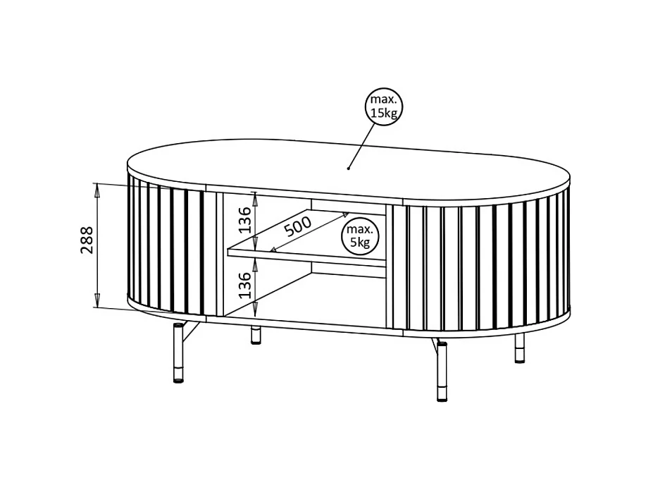 Mesa de Centro AMBIHOME ZANE 06 - Preto, C104xP56xA47cm