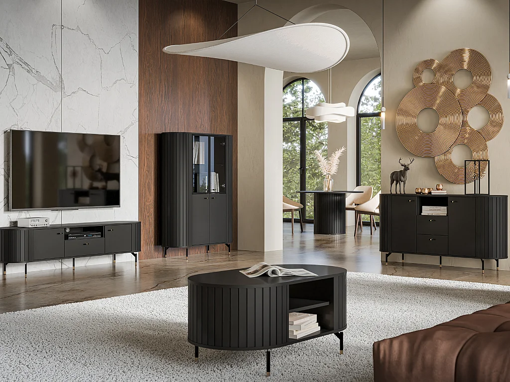 Mesa de Centro AMBIHOME ZANE 06 - Preto, C104xP56xA47cm