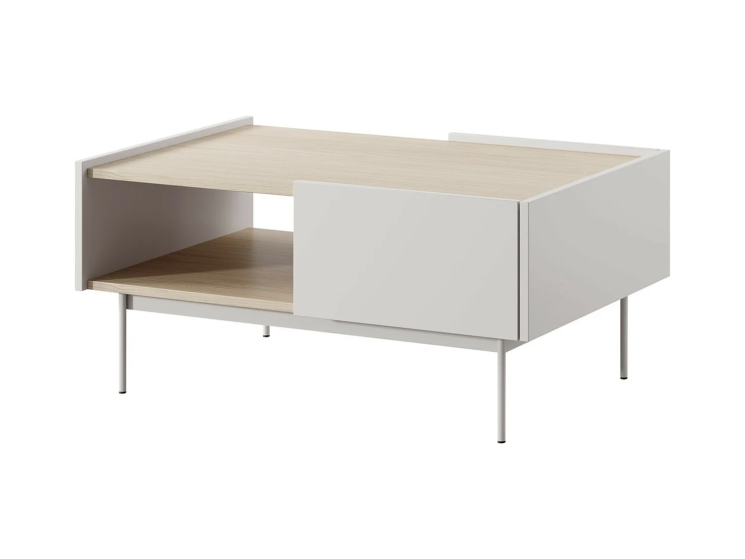 Table basse Dormela 102, Cachemire|Chêne, 45x65x97cm, Stratifié, Angulaire