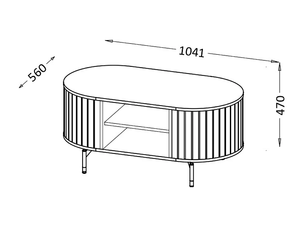Mesa de Centro AMBIHOME ZANE 06 - Caxemira, C104xP56xA47cm