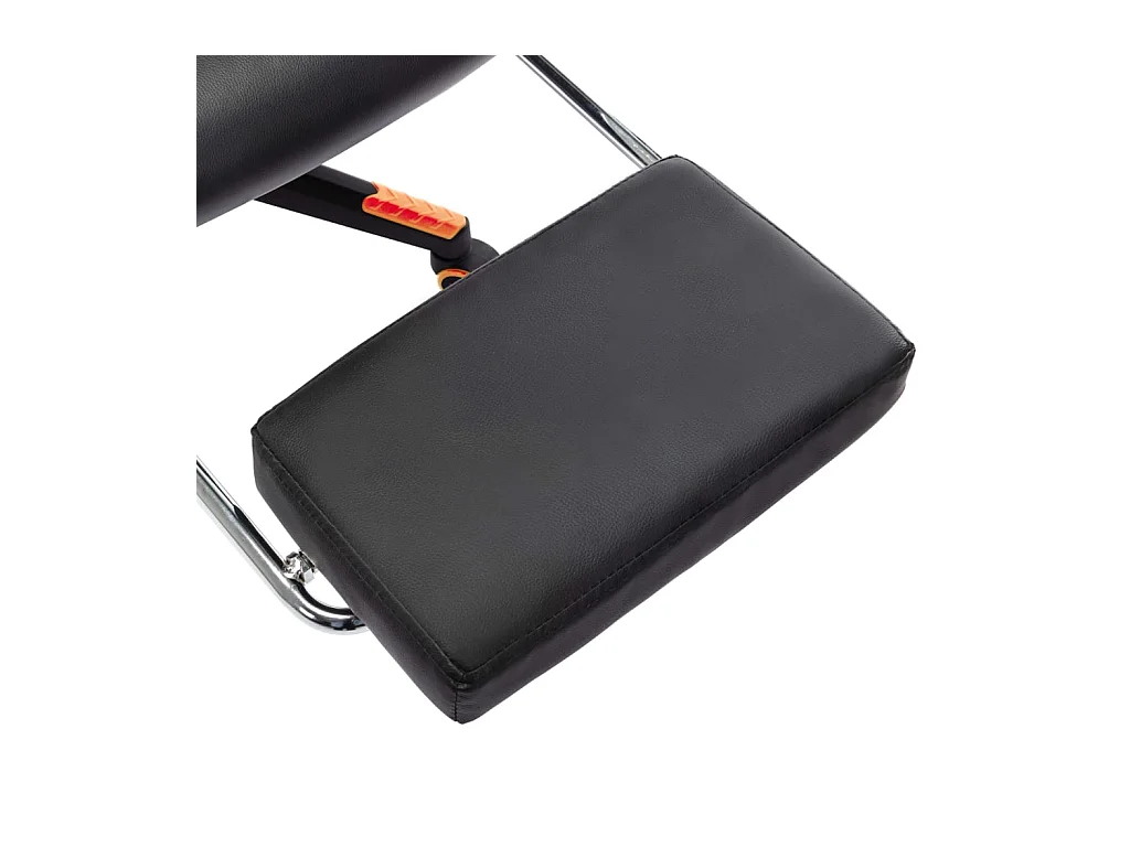 Chaise de jeu avec repose-pied Noir et orange Cuir artificiel