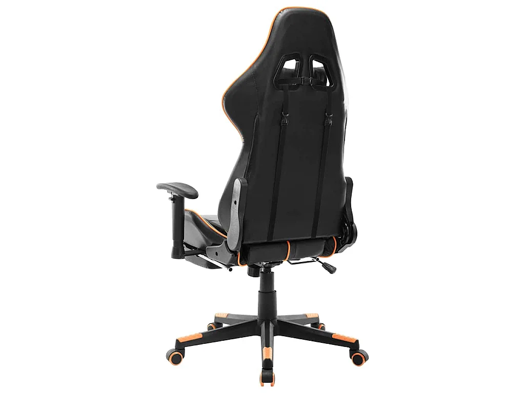 Gaming-Stuhl mit Fußstütze Schwarz und Orange Kunstleder