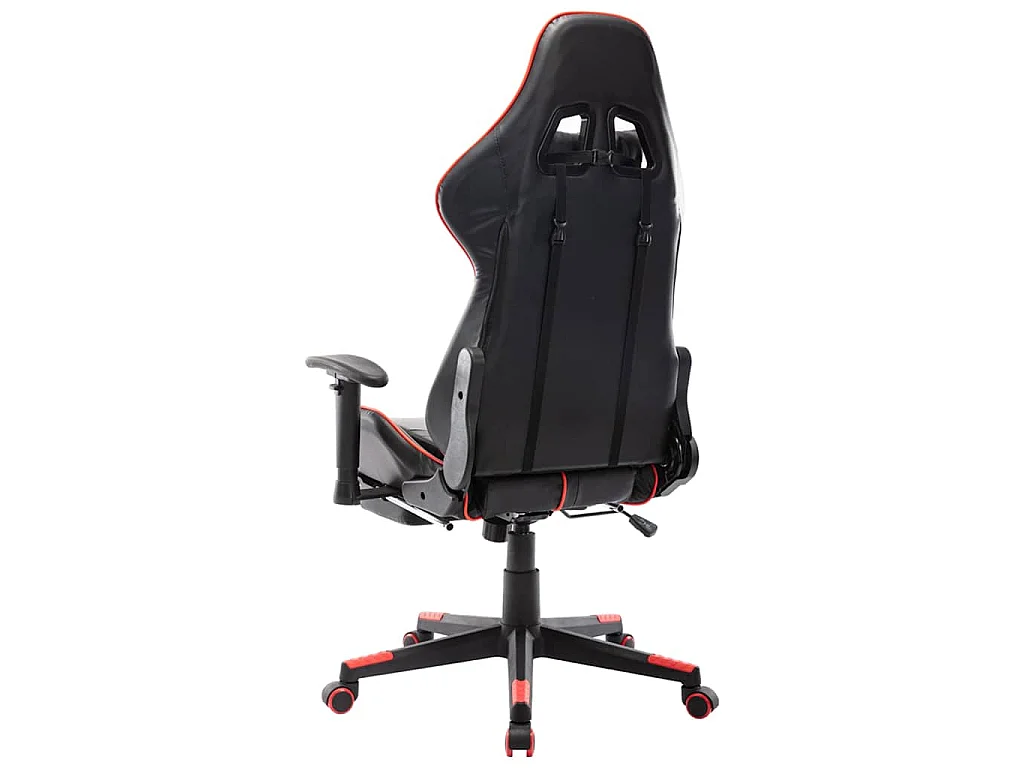 Sedia da Gaming con Poggiapiedi Rossa e Nera in Similpelle