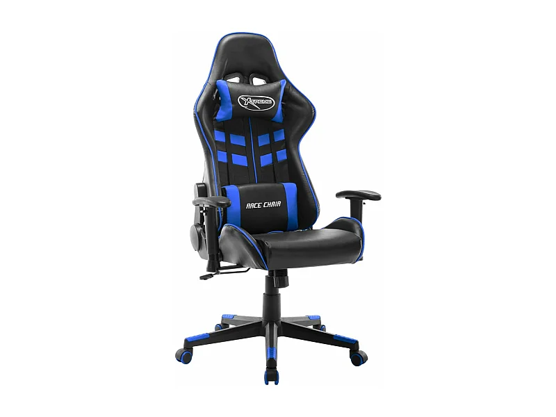 Sedia da Gaming Blu e Nera in Similpelle