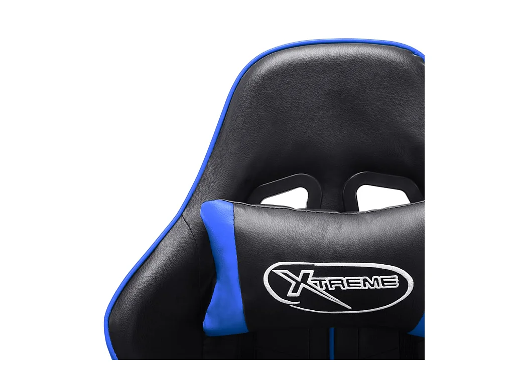 Chaise de jeu Noir et bleu Cuir artificiel